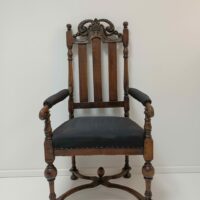 Antike Neorenaissance Armlehner Eiche – Bild 2