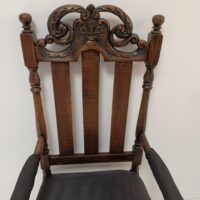 Antike Neorenaissance Armlehner Eiche – Bild 3