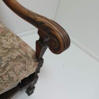Antiker Barock Sessel Eiche – Bild 7
