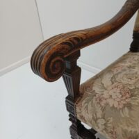Antiker Barock Sessel Eiche – Bild 8