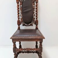 Seltener Neorenaissance Stuhl Eiche – Bild 2