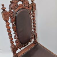 Seltener Neorenaissance Stuhl Eiche – Bild 3