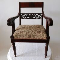 Antiker Armlehner Biedermeier – Bild 2