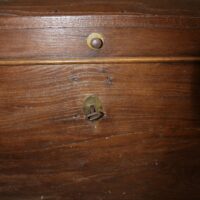 Runddeckeltruhe Biedermeier Eiche – Bild 4