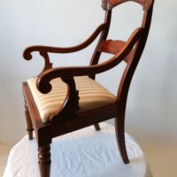 Biedermeier Armlehnstuhl Nussbaum – Bild 3